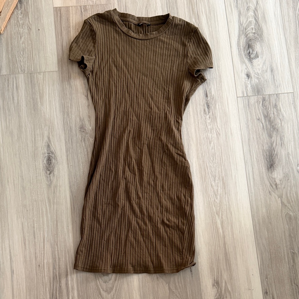 SHEIN Chocolate Ribbed Knit Top